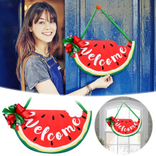 AURIGATE Watermeloen Deurbordje Zomer Welkom Deurhanger Houten Voordeurkrans Decoratie Muurdecoratie Housewarming Cadeau Woondecoratie