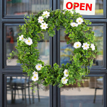Guirlanda de trevos de quatro folhas simulados YiFudd para o Dia de São Patrício, guirlanda decorativa para porta.