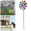 Moinho de vento decorativo de 71 cm (28 polegadas) com estaca de metal para jardim, quintal e pátio. Colorido. 4