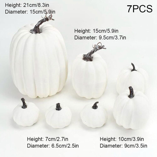 Λευκή τεχνητή κολοκύθα διακόσμησης για το Halloween, αφρώδης κολοκύθα, επιτραπέζια 2
