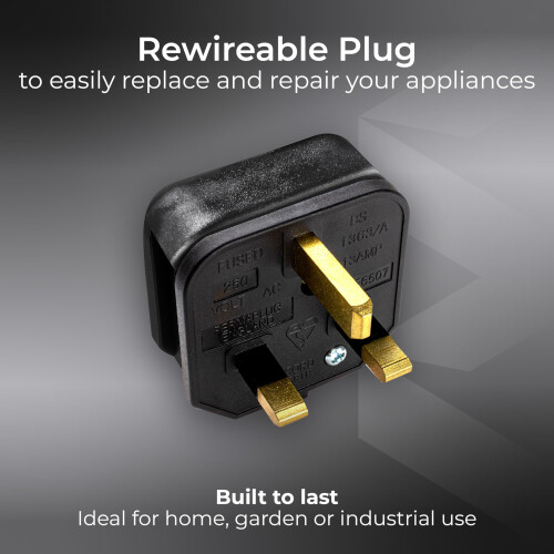 Masterplug HDPT13B-MP Heavy Duty 13 Amp Rewireable 1