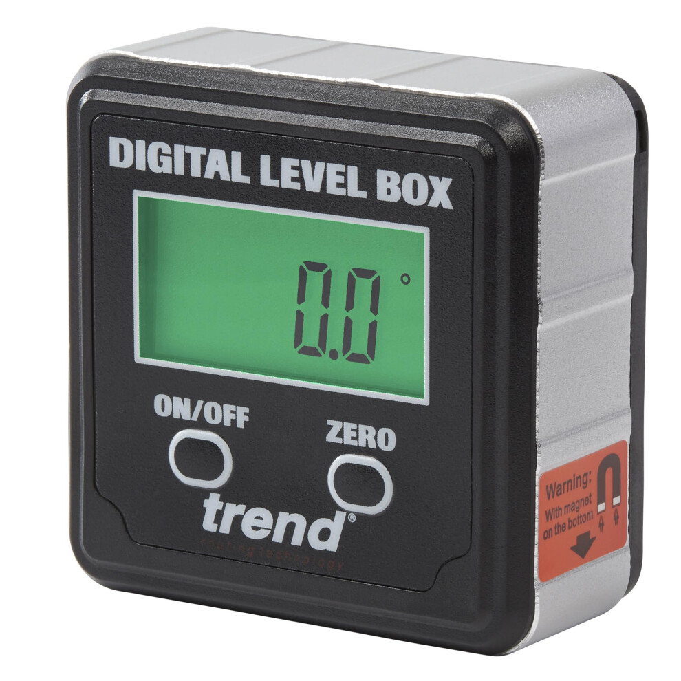 Trend Digital Level Box And Angle Finder (Magnetic Base & Lcd Display) For Woodworking And Accurate Table/Mitre Saw Angle Setting, Dlb Black