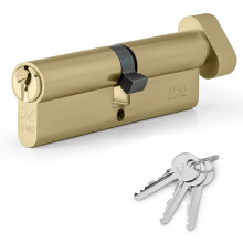XFORT Brass 50/45T Thumb Turn Euro Cylinder Lock (95mm), UPVC Door Lock, 6 Pin Cylinder Lock with Key and Thumbturn, PVC Door Lock, Euro Lock Cylinde