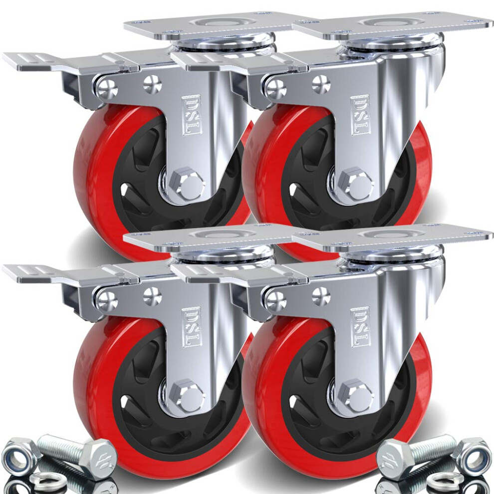100Mm Heavy Duty Swivel Castor Wheel With Brake For Trolleys And Furniture 600Kg Capacity 9174973430315