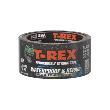 T-REX Flexible Waterproof Tape - Heavy Duty Adhesive Waterproofing Tape for Repair, Leaks, Roof Patches - Extreme Weather & UV Resistance - Black 48m