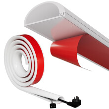 Conwang White Cable Trunking Self Adhesive For 2-3 Electric Cables,Flexible Wire Covers For Cables,Conduit Wire Trunking,TV Cable Hider For Wall,Sili