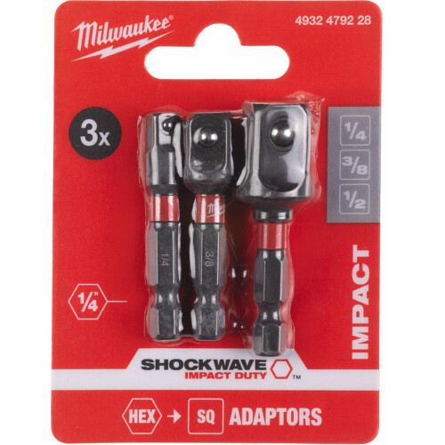 Milwaukee Milwaukee Shockwave Impact Socket Adaptor Set (3pc) 1