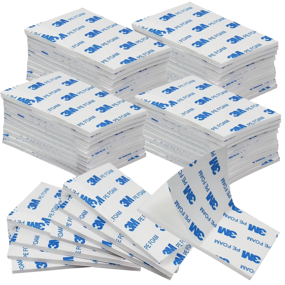 Qilucky 50Pcs Double Sided Sticky Tape 3Mm Thickness, Heavy Duty Strong Mounting Adhesive Foam Pads, Waterproof Rectangle, White, 50X30mm 68138028