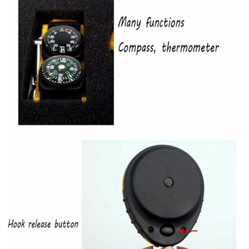 Altimeter Thermometer Barometer For Outdoor Camping, Multi-function Device Easy To Carry Without Battery, Pocket Size Survival Compass Tools 2