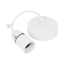 Status 6-Inch Ceiling Pendant Light Fitting, White Bayonet-Cap B22 Lamp Holder with Adjustable 150 mm Drop for Kitchen Bedroom Hall, Easy-Fit DIY Kit