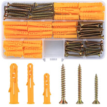 110 Pcs Screws and Wall Plugs Set(55 x Masonry Screw, 55 x Expansion Anchor Bolts), M6 M8 Wall Plugs and Screws, for Brick Concrete Drywall Self