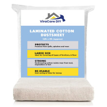 Laminated Cotton Dust Sheets for Painting & Decorating 12'x9' (3.6mx2.7m) | Paint Sheets | Drop Cloth | Painting & Paint Cover Sheets | Dust Sheets f