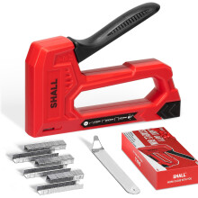 SHALL Light Duty Staple Gun for Wood - Red Upholstery Staple Gun with 1600pcs JT21 Staples 1/4, 5/16, 3/8 inch and Staple Remover - Fabric Stapler Gu