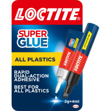 Loctite Super Glue All Plastics, Ideal for Bonding All Plastics, Fast and Strong Adhesive, 4ml+2g