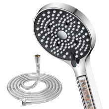YEAUPE Shower Head and Hose 1.6M - 110mm Filter Powerful Flow Shower Hose and Head High Pressure 6 Modes Pressure Boosting Handheld Showerhead for Lo