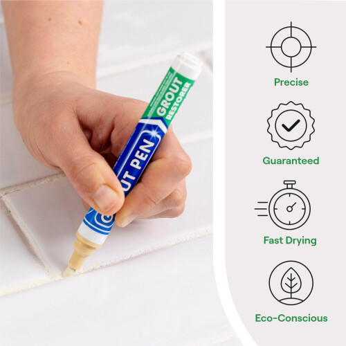 Twin Pack (CREAM) Grout Pen - Designed for restori 1