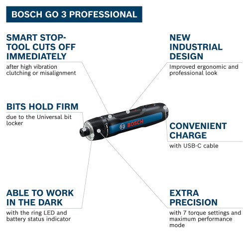 Bosch Professional Screwdriver Bosch GO 3 (incl. 8 2