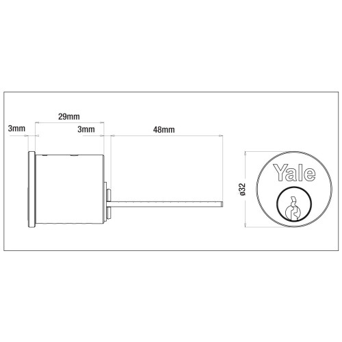 Yale Yale Locks B1109CH Replacement Rim Cylinder - Chrome Finish (Boxed) 2