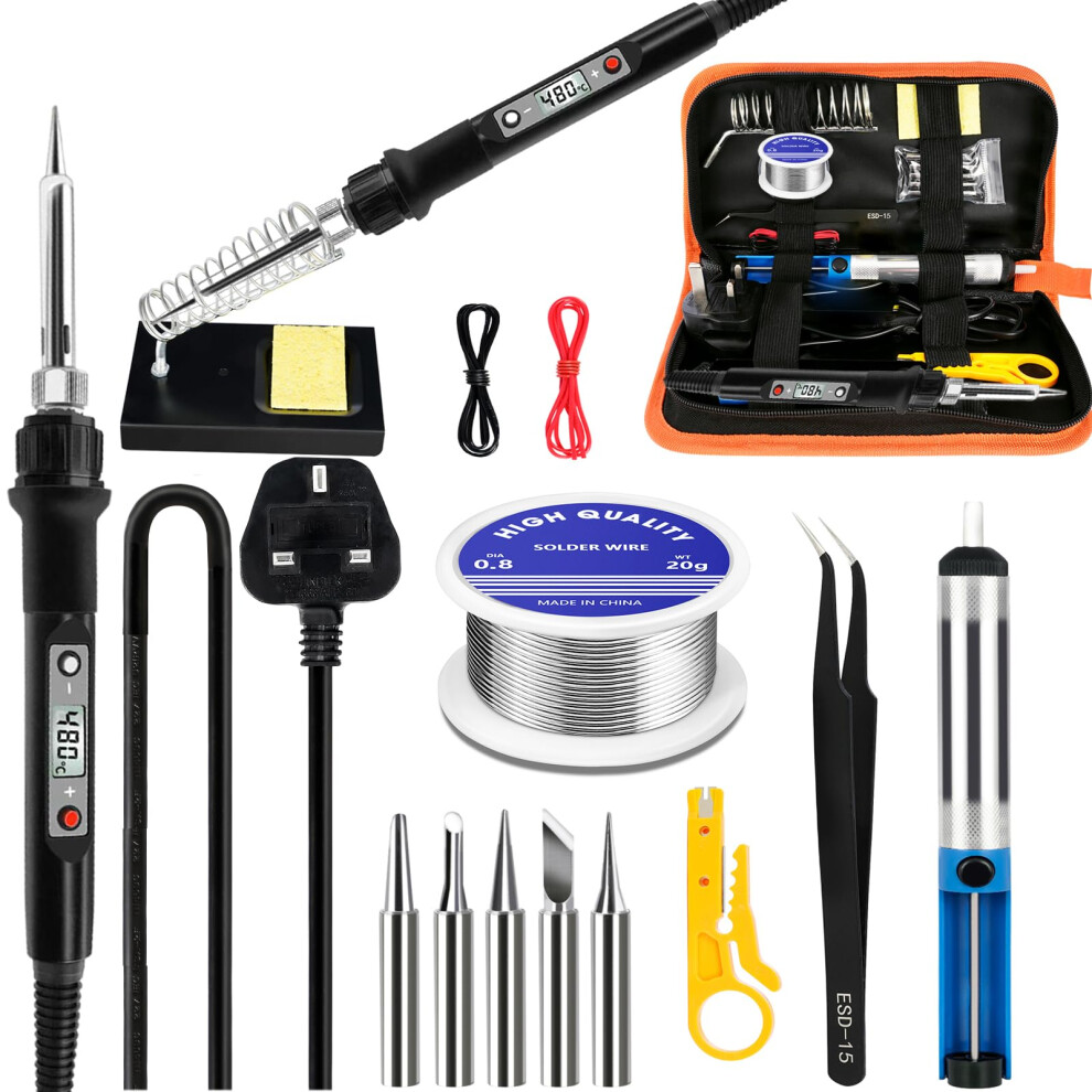 Soldering Iron Kit, 80W Lcd Adjustable Temperature 57112268
