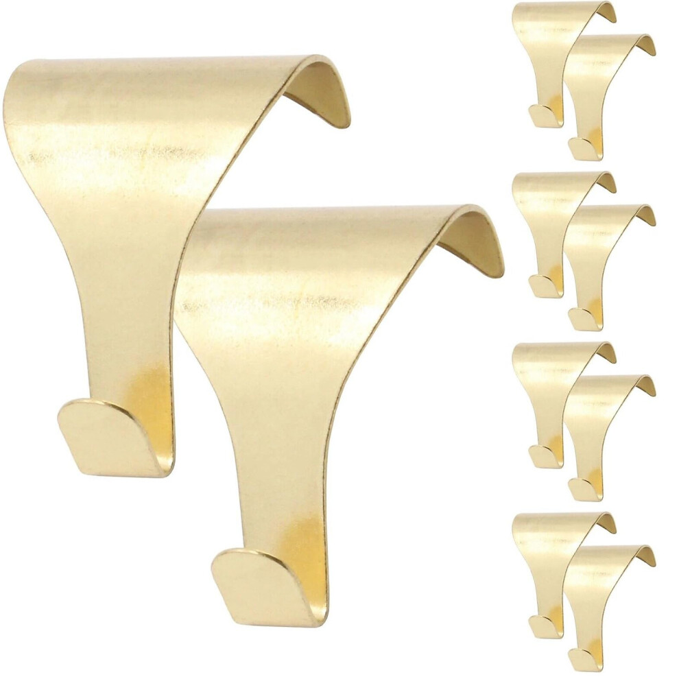 Merriway Bh04788 (10 Pcs) Eb Brass Plated Picture Rail Hanging Moulding Hooks - Pack Of 10 Pieces, Yellow 50873050