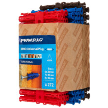 Rawlplug 68-635 Uno Plug Clip (Pack of 272) - Red / Brown / Blue