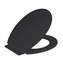 Ram Black Soft Close Toilet Seat with Adjustable Hinges LOO Toilet Seat Quick Release Easy Clean Bathroom Toilet Seat Black