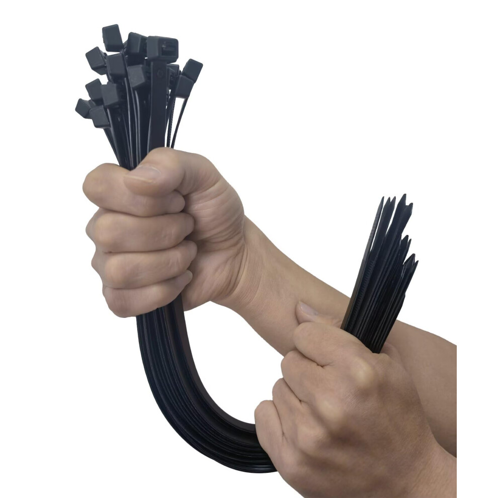 Han-Lbg Thick Cable Ties Heavy Duty 100 Pack, 450Mm X 4.8Mm Strong Large Zip Ties Black With 22Kg Tensile Strength Extra Long Wire Ties Wraps For Awn 11445517