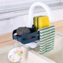 Supporto per rubinetto Hesroicy, compatibile con lavello da cucina, senza foratura, salvaspazio, vassoio di scolo a scatto, elevata capacità di