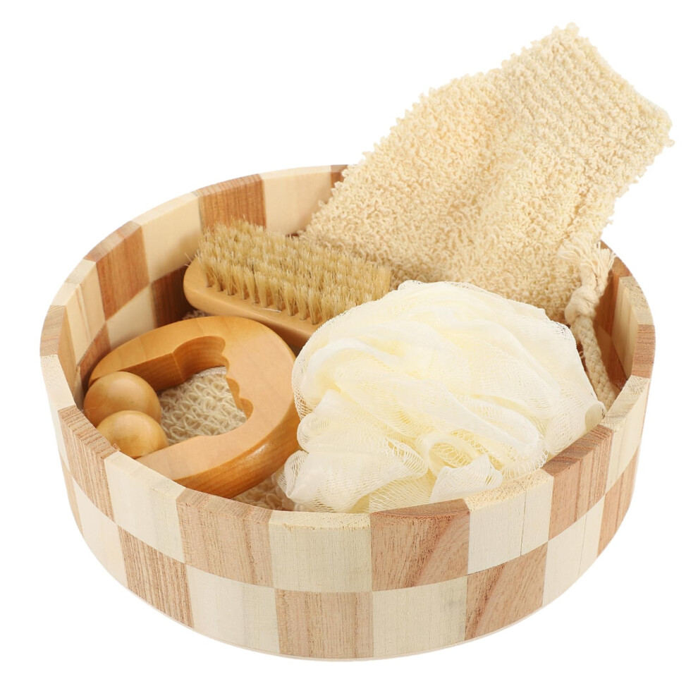 Bath Body Exfoliating Set with Gloves, Pumice Stone Foot File and Brush for Complete Shower Care-image-OPC-PQTCF6P-NEW