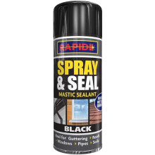 Spray & Seal Leak Fix Stop Sealant Instant Waterproof Gutter Roof Pipe - Black
