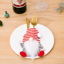 WinysinChristmas Kabouter Bestekhouder Bestekhouders Set Lepel Vork Tasjes Voor Kerstfeest Diner Tafeldecoratie