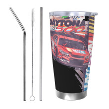 Bicchiere termico Nascar da 20 once, tazza da viaggio termica in acciaio inossidabile con isolamento sottovuoto, tazza da caffè da viaggio con