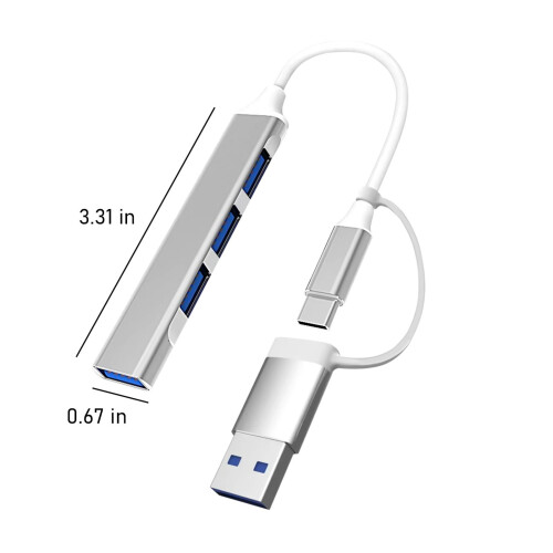 Επεκτάσεις USB Hub Tarmeek Mini, 4Port USB3.0Hub, 2.0Hub, Σταθμός Προσαρμογέα USB, Εξαιρετικά Λεπτός 2