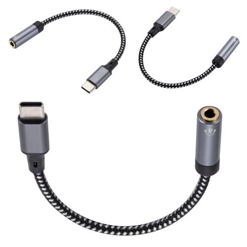 Jixopn1/1.5/2M USB-C σε 3.5mm προσαρμογέα ακουστικών, πλεγμένο καλώδιο ήχου, συμβατό με iPhone15,