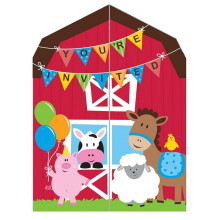Inviti di compleanno a tema fattoria (confezione da 8)