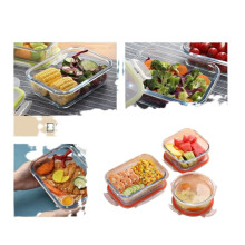 Giyblacko Freshlock 3-pack glazen voedselbewaarcontainers, luchtdicht en lekvrij met deksels, geschikt voor magnetron, vriezer en vaatwasser.