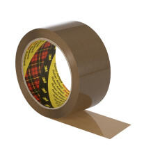 Scotch Packaging Tape Roll - Brown - 50 mm x 66 m, Pack of 3 - Ideal for Packing Boxes and Parcels