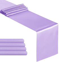 Confezione da 5 runner da tavola in raso, 30x274 cm, colore lavanda, ideali per matrimoni, feste di compleanno e banchetti.