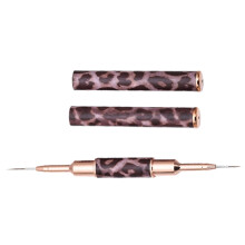 Leopard Print Dual Tip Nail Art Liner Brush for Precision Nail Drawing and Detailing