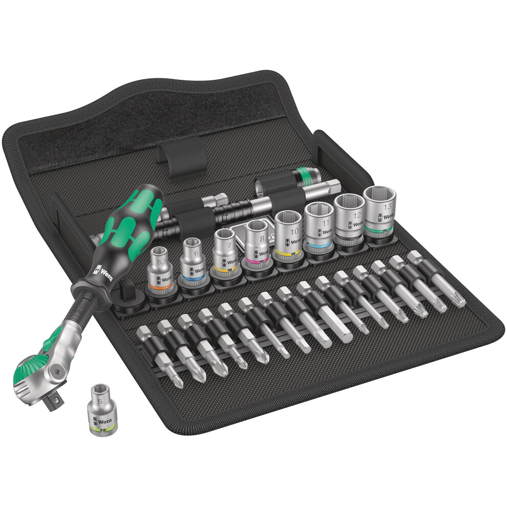 Wera 8100 Sa 6 Zyklop Speed Ratchet Set, 1/4" Driv