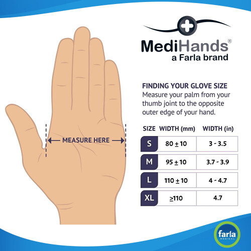 MediHands Nitrile Gloves Large, Blue Heavy Duty Di 2