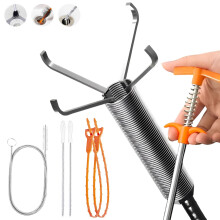 Drain Snake Hair Drain Clog Remover Tool Set, Flexible Grabber Claw Pick Up Reacher Tool, Sink Drain Cleaner for Toilet Sewer Shower Kitchen Bath