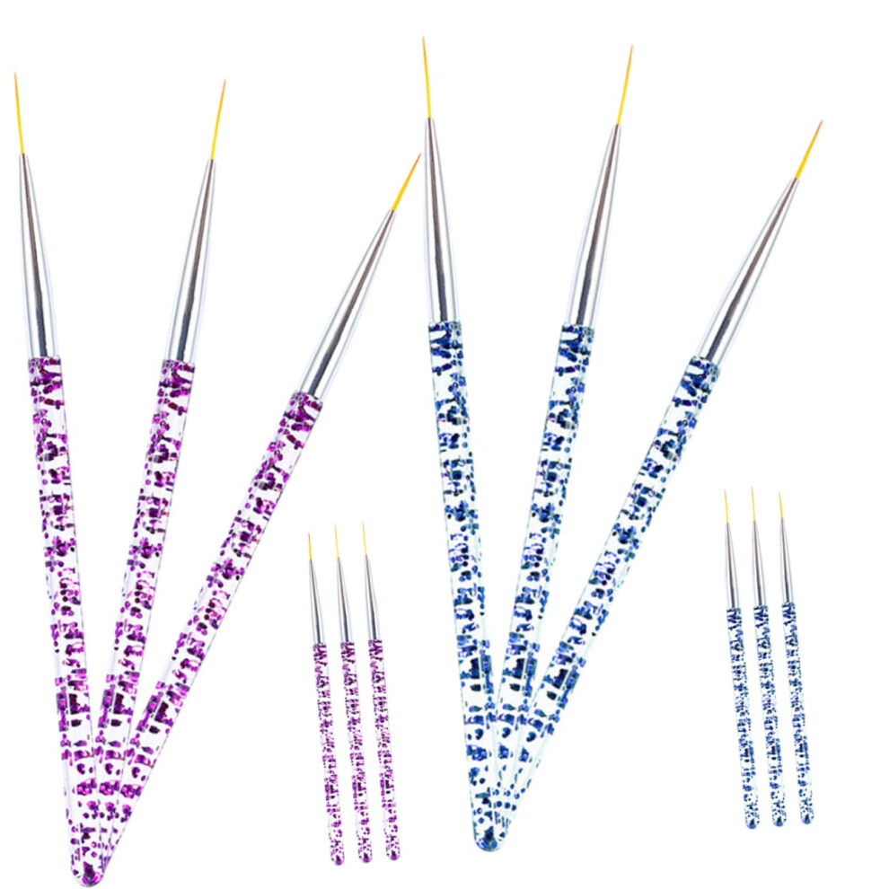 12pcs Nail Art Brushes Set with Precision Fine Liner Tips for Gel Polish and Striping Designs