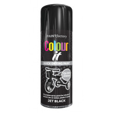 400ml Colour IT Jet Black Gloss All Purpose Household Spray Paint for Metal Wood Plastic