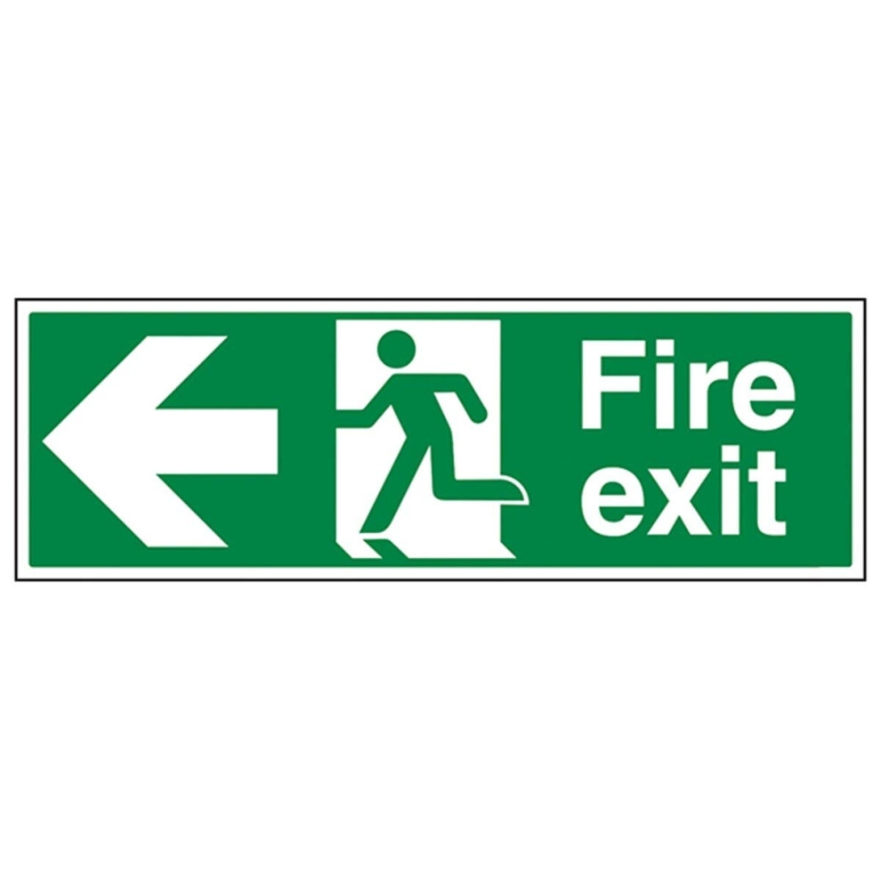 V Safety Fire Exit Arrow Left Sign - 600Mm X 200Mm 11469087