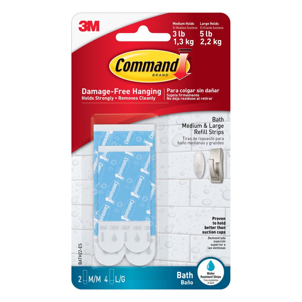 Command Bath22-Es Water-Resistant Refill Strips 12527922