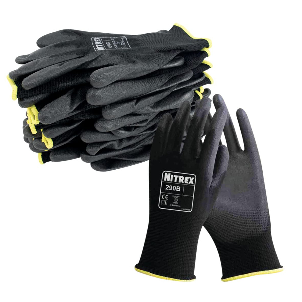 Nitrex 290B Work And Safety Gloves, 10 Pairs Of Bl 33585338