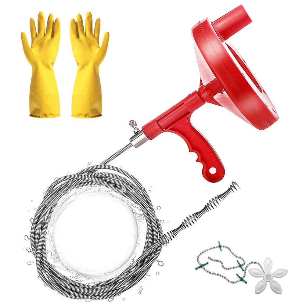 Heavy Duty Plumbers Snake, 7.7M Plumbing Snake Dra 84592903