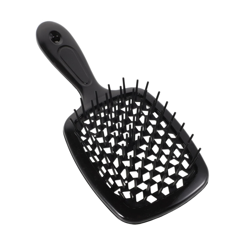 Unisex Black Wide Tooth Comb With Gentle Scalp Massage For Wet And Dry Hair Detangling And Styling,