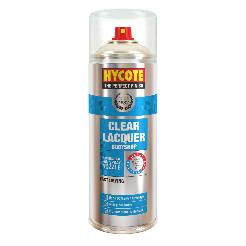 Hycote Bodyshop Clear Lacquer, Fast Drying Spray Paint, 400 Ml